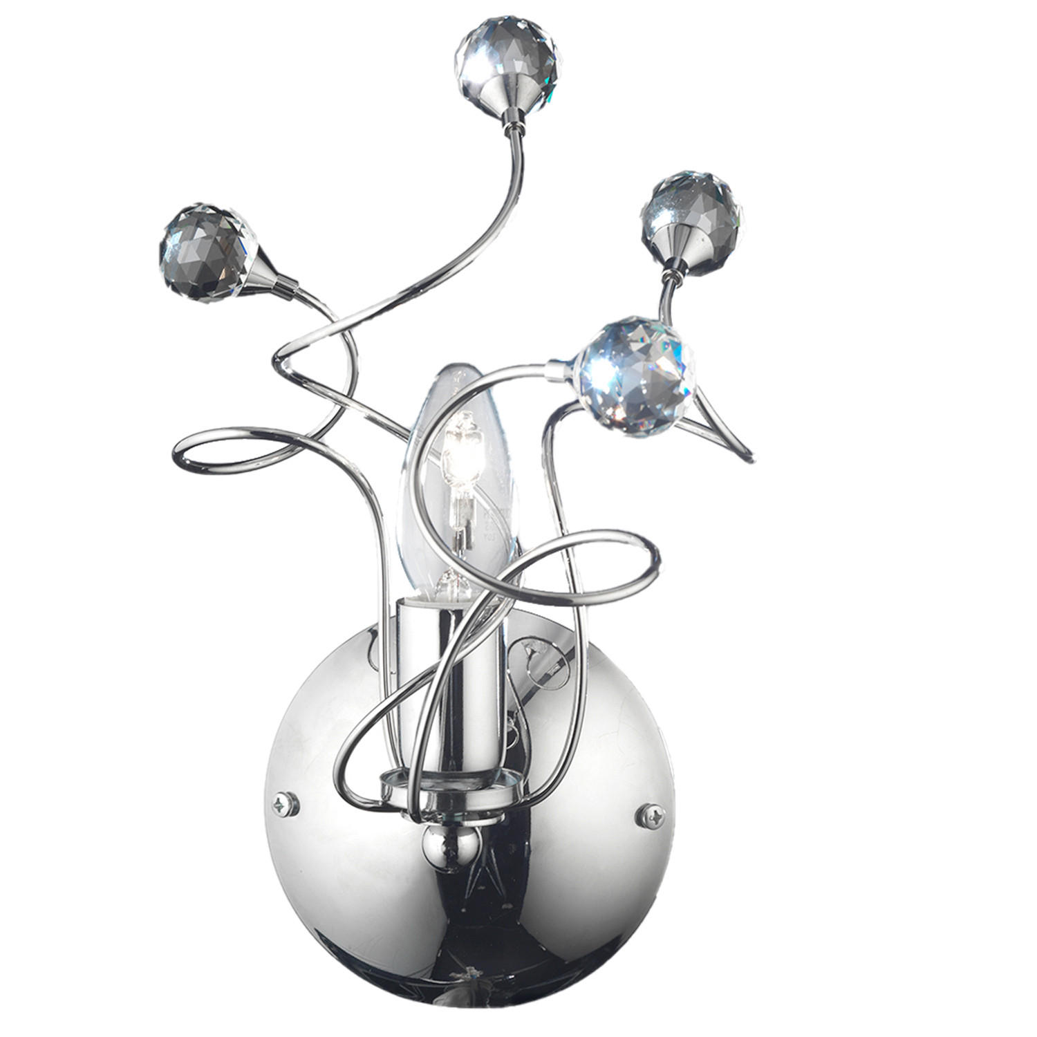 WANDLEUCHTE Trilly 20/20/32 cm   - Chromfarben, Basics, Glas/Metall (20/20/32cm)