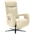 RELAXSESSEL in Leder Ecru  - Ecru/Schwarz, Design, Leder/Metall (71/112/83cm) - Dieter Knoll