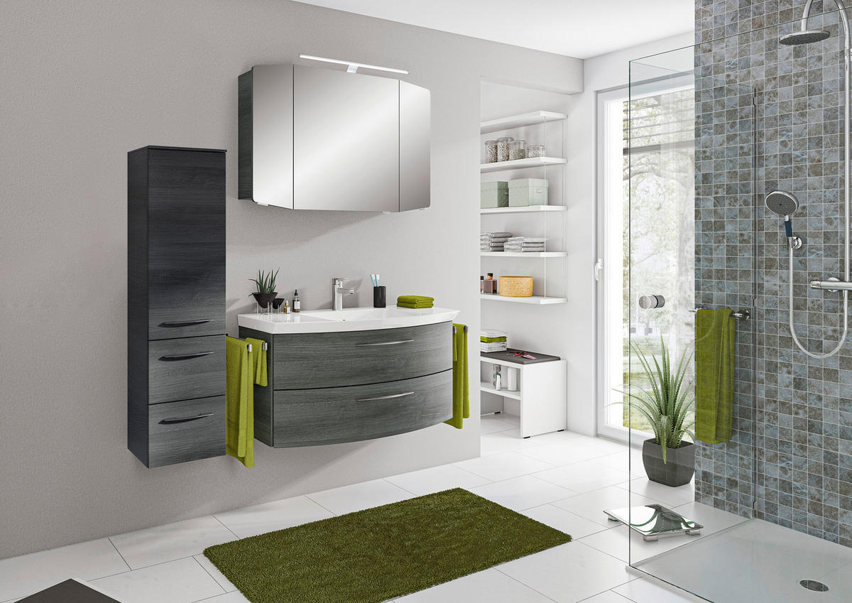 BADEZIMMER 4-teilig  in 131 cm  - Chromfarben/Graphitfarben, KONVENTIONELL, Glas/Holzwerkstoff (131cm) - Pelipal