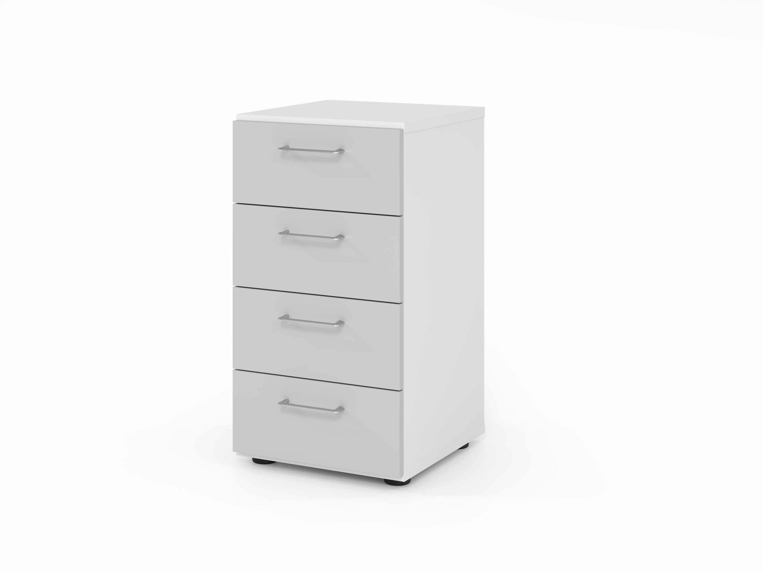AKTENSCHRANK Weiß, Hellgrau  - Hellgrau/Weiß, Basics, Holzwerkstoff (40/74,8/41,7cm) - Venda