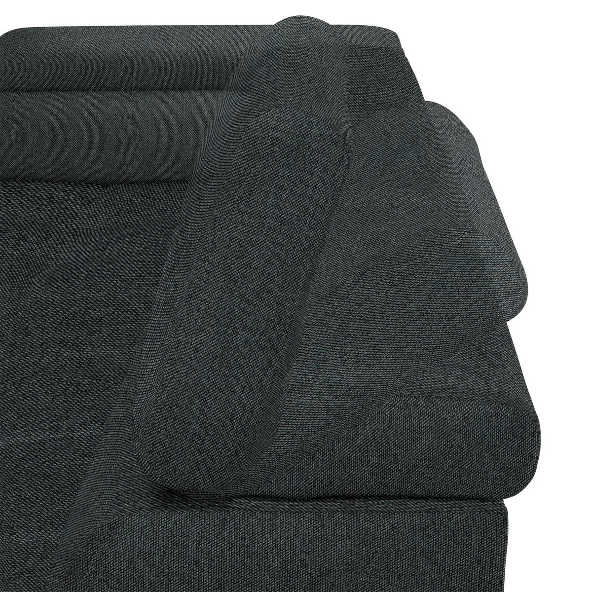 ECKSOFA in Webstoff Graphitfarben  - Schwarz/Graphitfarben, Design, Textil/Metall (177/270cm) - Welnova