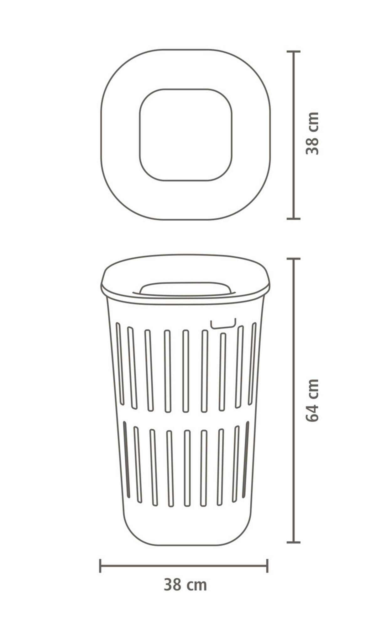 KOŠARA ZA PERILO - črna, Basics, umetna masa (38,2/38,2/64,3cm) - Brabantia