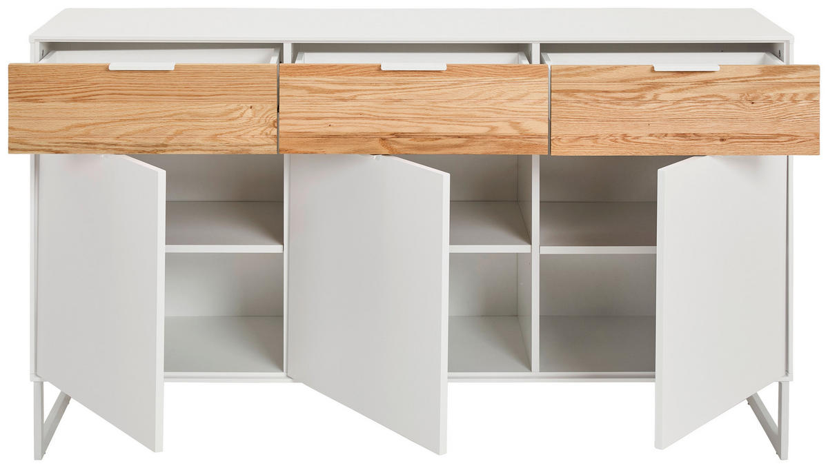 SIDEBOARD 152/85/40 cm  - Eichefarben/Weiß, Design, Holz/Holzwerkstoff (152/85/40cm) - MID.YOU