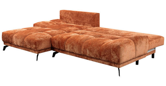 ECKSOFA in Chenille Rostfarben  - Rostfarben/Schwarz, MODERN, Textil/Metall (182/290cm) - Hom`in