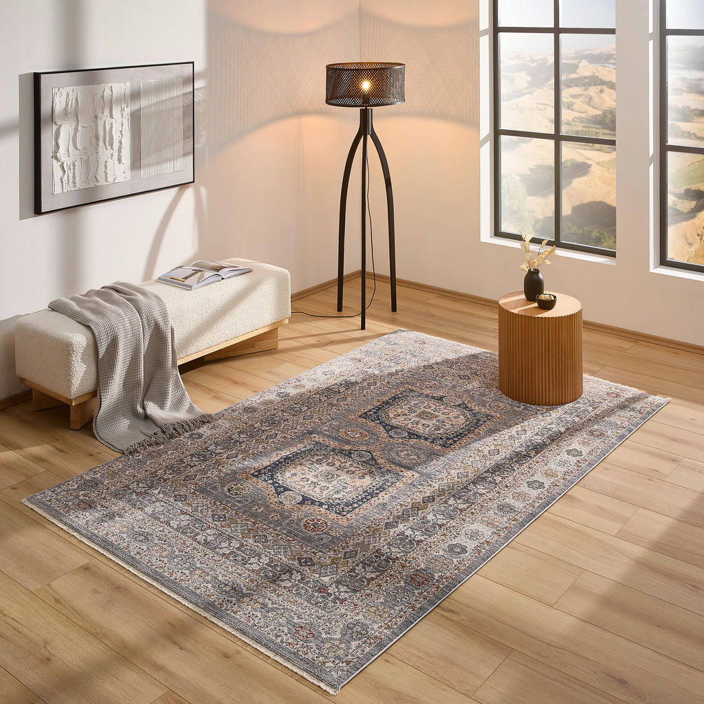 Thumbnail - Novel Webteppich, Olivgrün, Textil, Bordüre, rechteckig, 160x240 cm, Oeko-Tex® Standard 100, für Fußbodenheizung geeigne...