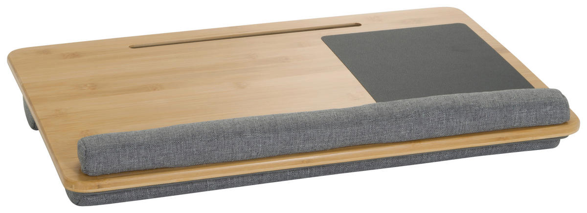 LAPTOPUNTERLAGE - Grau, Basics, Holz/Textil (54/9/36cm) - MID.YOU