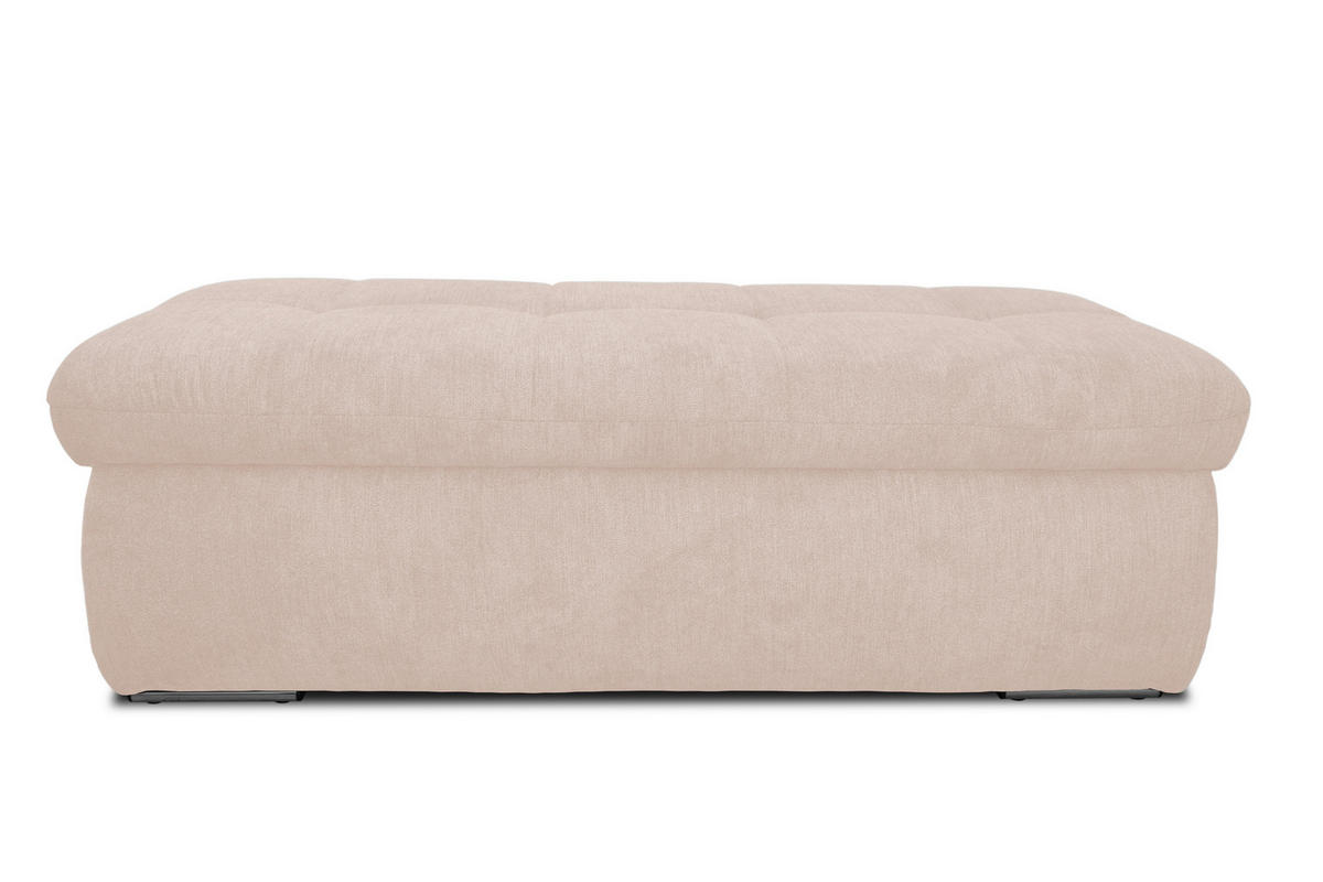 HOCKER Mikrofaser Beige  - Chromfarben/Beige, KONVENTIONELL, Textil/Metall (136/43/64cm) - MID.YOU