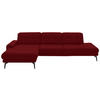 ECKSOFA in Flachgewebe Kirschrot  - Schwarz/Kirschrot, Design, Textil/Metall (190/309cm) - Beldomo Style