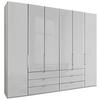 DREHTÜRENSCHRANK 250/216/58 cm 6-türig Weiß  - Chromfarben/Weiß, KONVENTIONELL, Glas/Holzwerkstoff (250/216/58cm) - Dieter Knoll