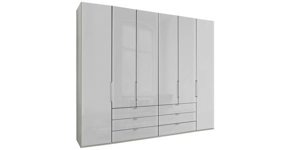 DREHTÜRENSCHRANK 250/216/58 cm 6-türig  - Chromfarben/Weiß, KONVENTIONELL, Glas/Holzwerkstoff (250/216/58cm) - Dieter Knoll