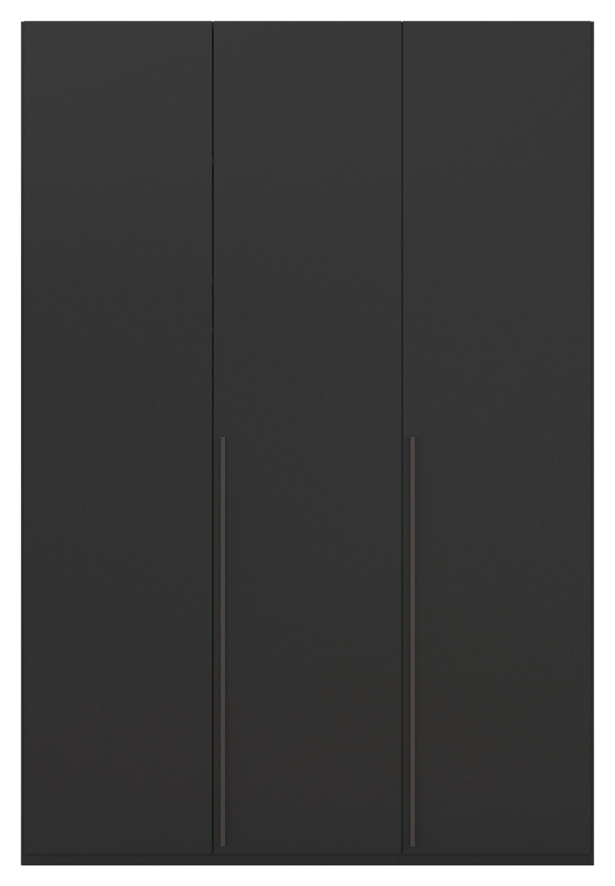DREHTÜRENSCHRANK 151/223/60 cm 3-türig Schwarz  - Graphitfarben/Schwarz, Design, Holzwerkstoff/Metall (151/223/60cm) - home24