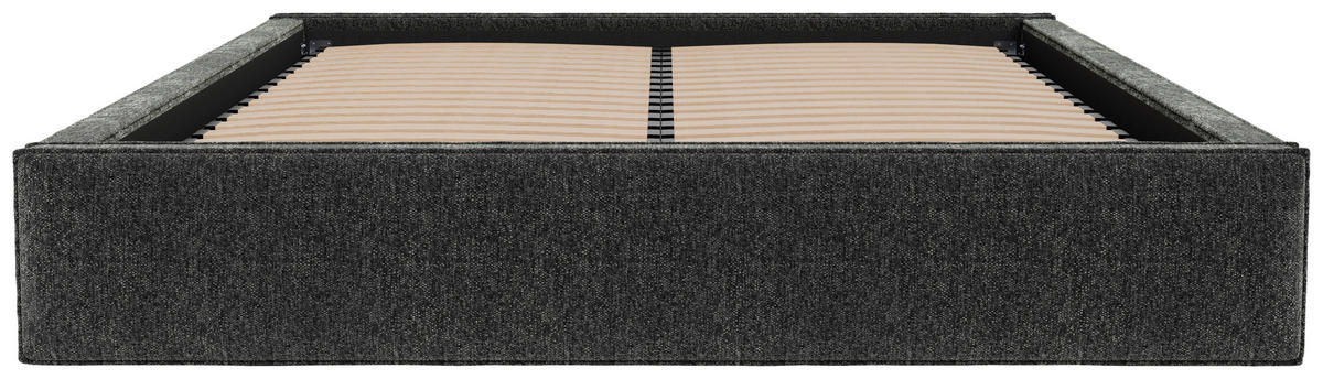 POLSTERBETT 140/200 cm,  in Anthrazit, Lattenrost, Bettkasten,  - Anthrazit/Schwarz, Design, Holz/Textil (140/200cm) - Chameo