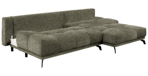 ECKSOFA Olivgrün Chenille  - Schwarz/Olivgrün, MODERN, Textil/Metall (290/182cm) - Hom`in