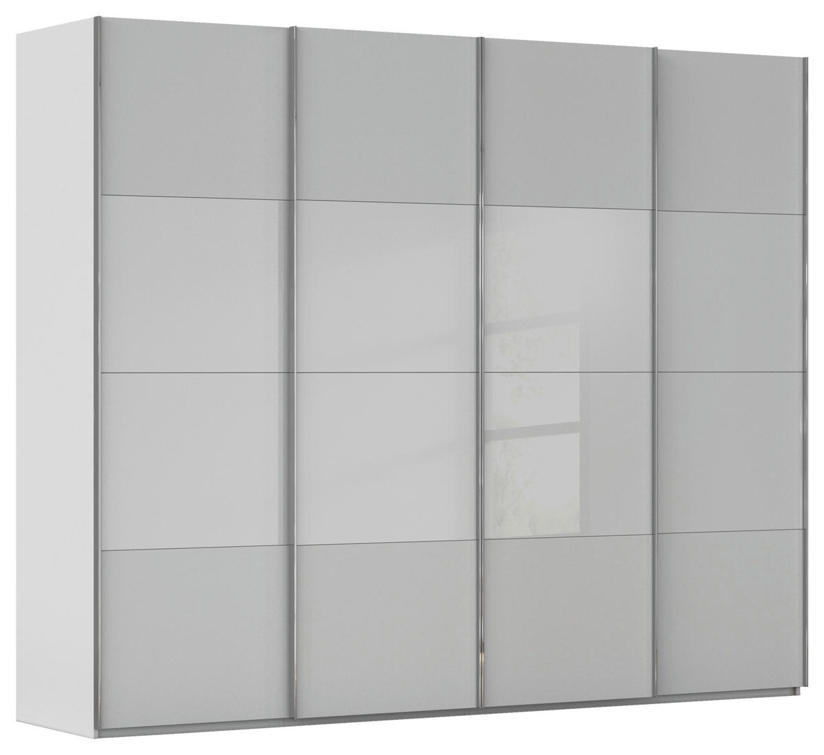SCHWEBETÜRENSCHRANK 271/235/68 cm 4-türig Seidengrau  - Chromfarben/Seidengrau, KONVENTIONELL, Glas/Holzwerkstoff (271/235/68cm) - Novel