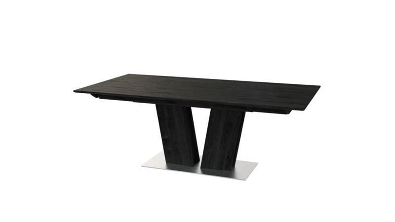MATBORD 200-300/100/74 cm massivt trä, delar i massivt trä  trä utdragbar, finns i olika träslag rektangulär svart  - svart, Klassisk, trä (200-300/100/74cm) - Skovby