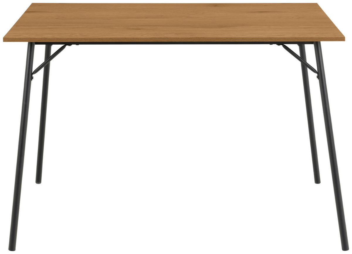 ESSTISCH in Metall, Holzwerkstoff   - Eichefarben/Schwarz, Design, Holzwerkstoff/Metall (120/75/80cm) - MID.YOU