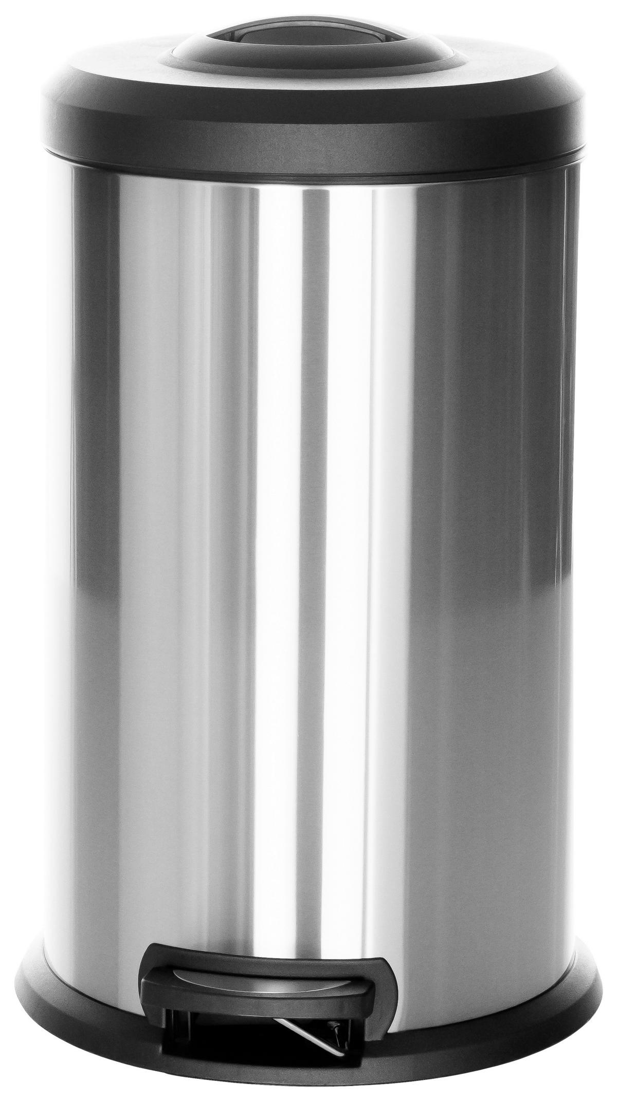 ABFALLSAMMLER 40 l  Metall  - Silberfarben/Schwarz, Basics, Kunststoff/Metall (38/62-96/38cm) - MID.YOU