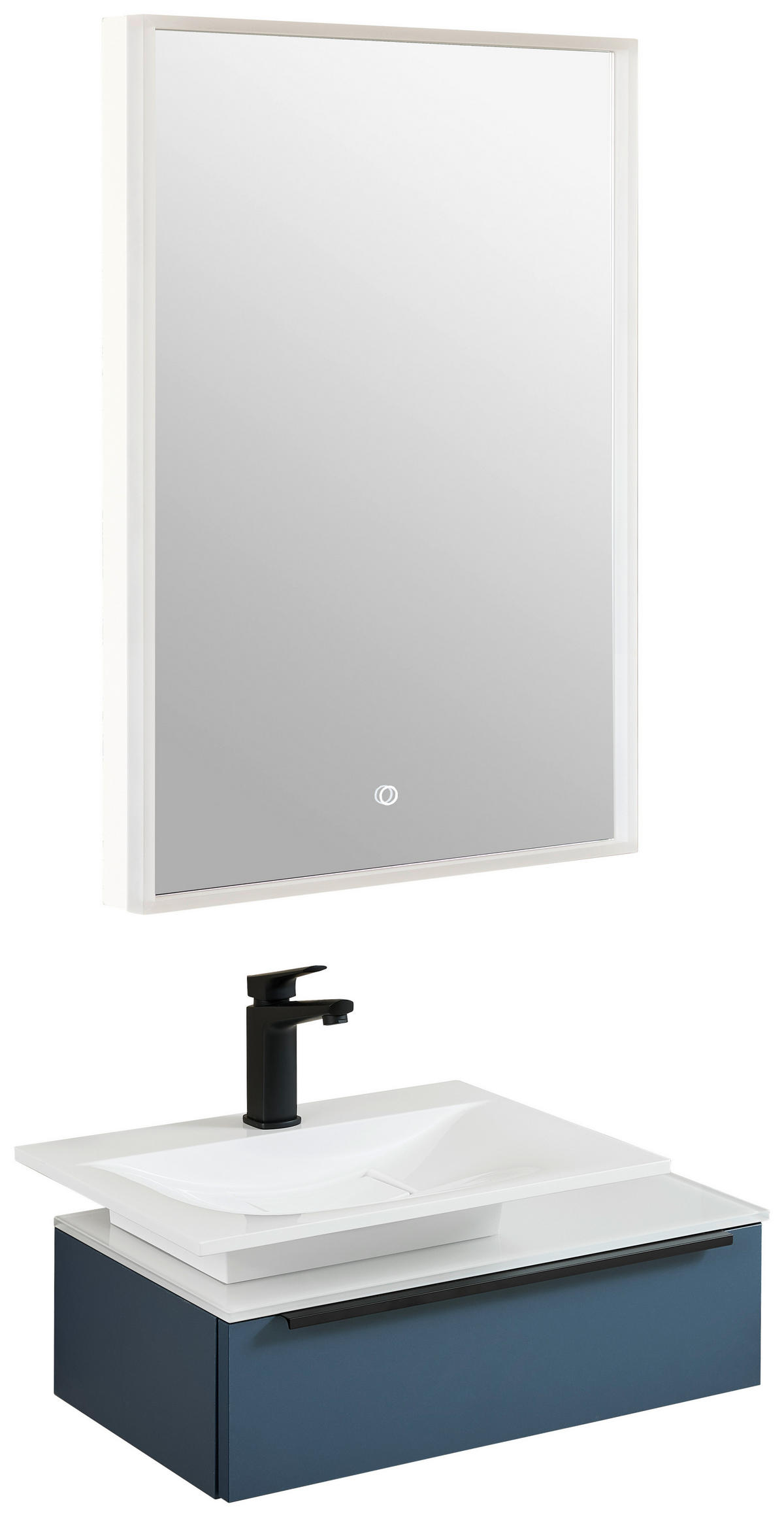 WASCHTISCHKOMBI 66,6 cm  - Blau/Schwarz, KONVENTIONELL, Holzwerkstoff/Stein (66,6cm) - Novel