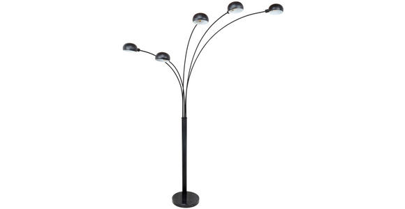 BOGENLEUCHTE 130/120/210 cm - Schwarz, LIFESTYLE, Kunststoff/Stein (130/120/210cm) - Novel
