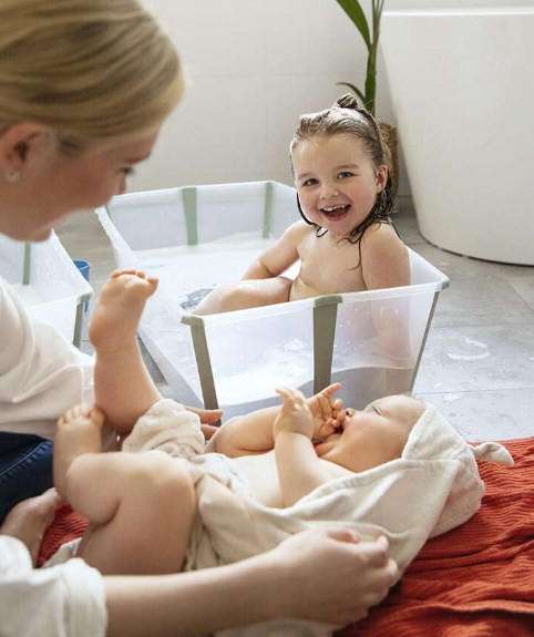 BABYBADEWANNE Faltbar Flexi Bath XL  - Weiß, Trend, Kunststoff (82/41/24cm) - Stokke