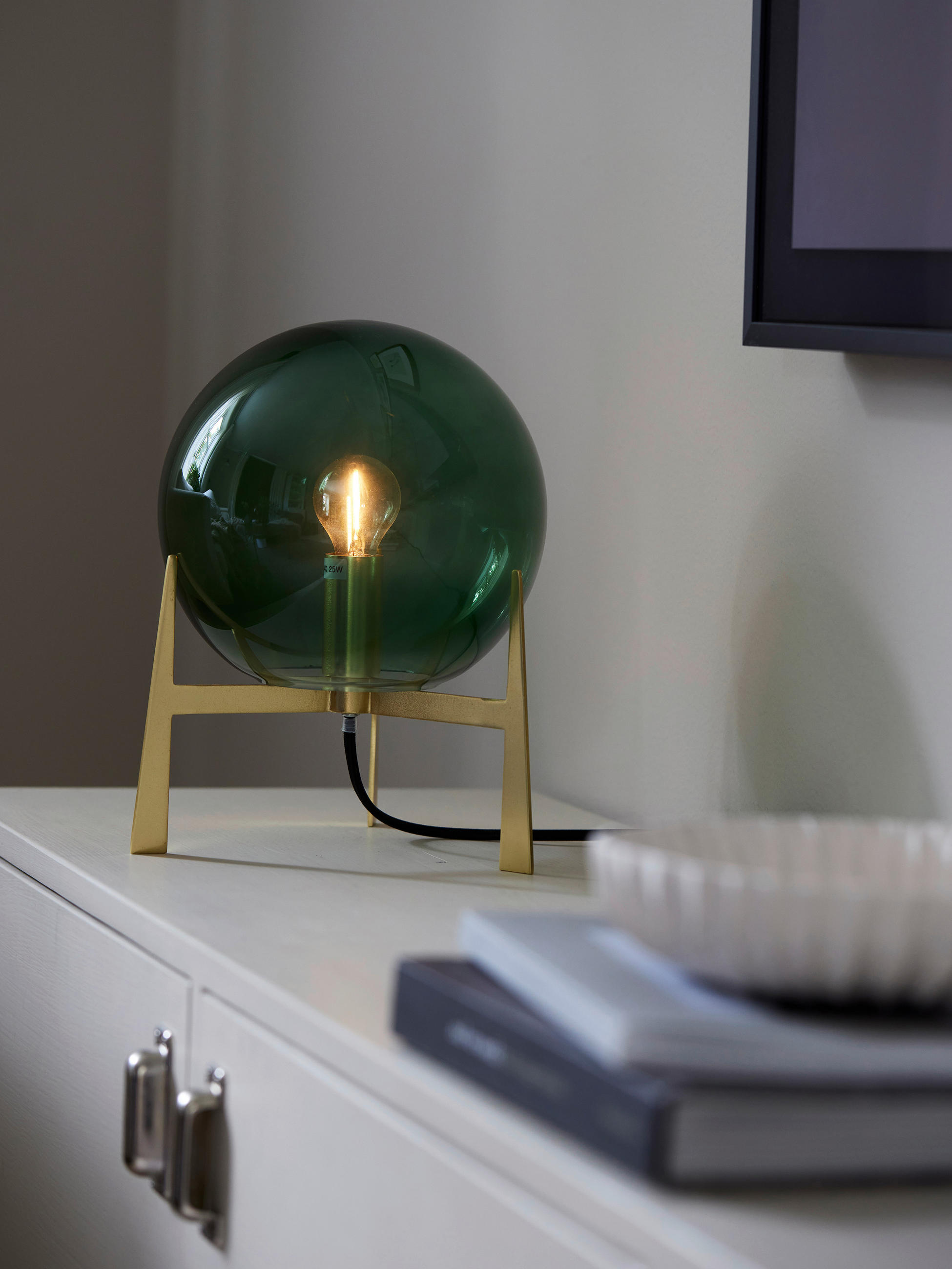 BORDSLAMPA PR Home Milla 22/28/22 cm   - grön, Basics, glas (22/28/22cm)