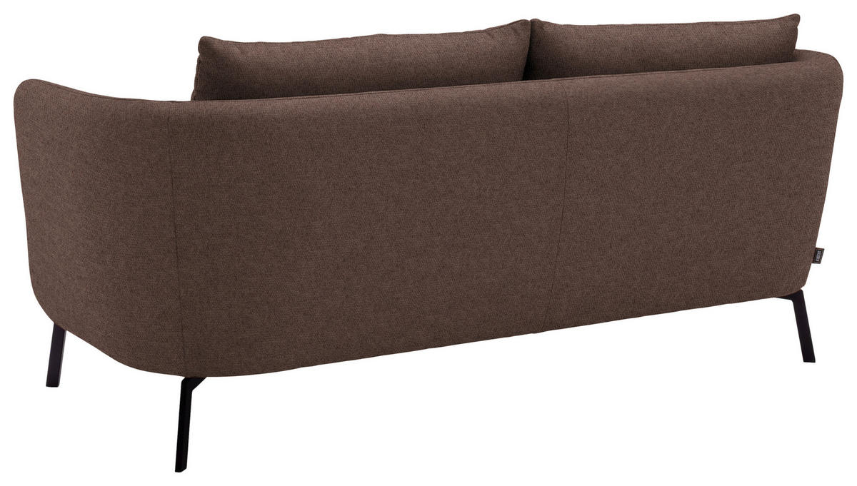 2,5-SITZER  in Flachgewebe Braun  - Schwarz/Braun, Design, Textil/Metall (190/71/91cm) - Schöner Wohnen