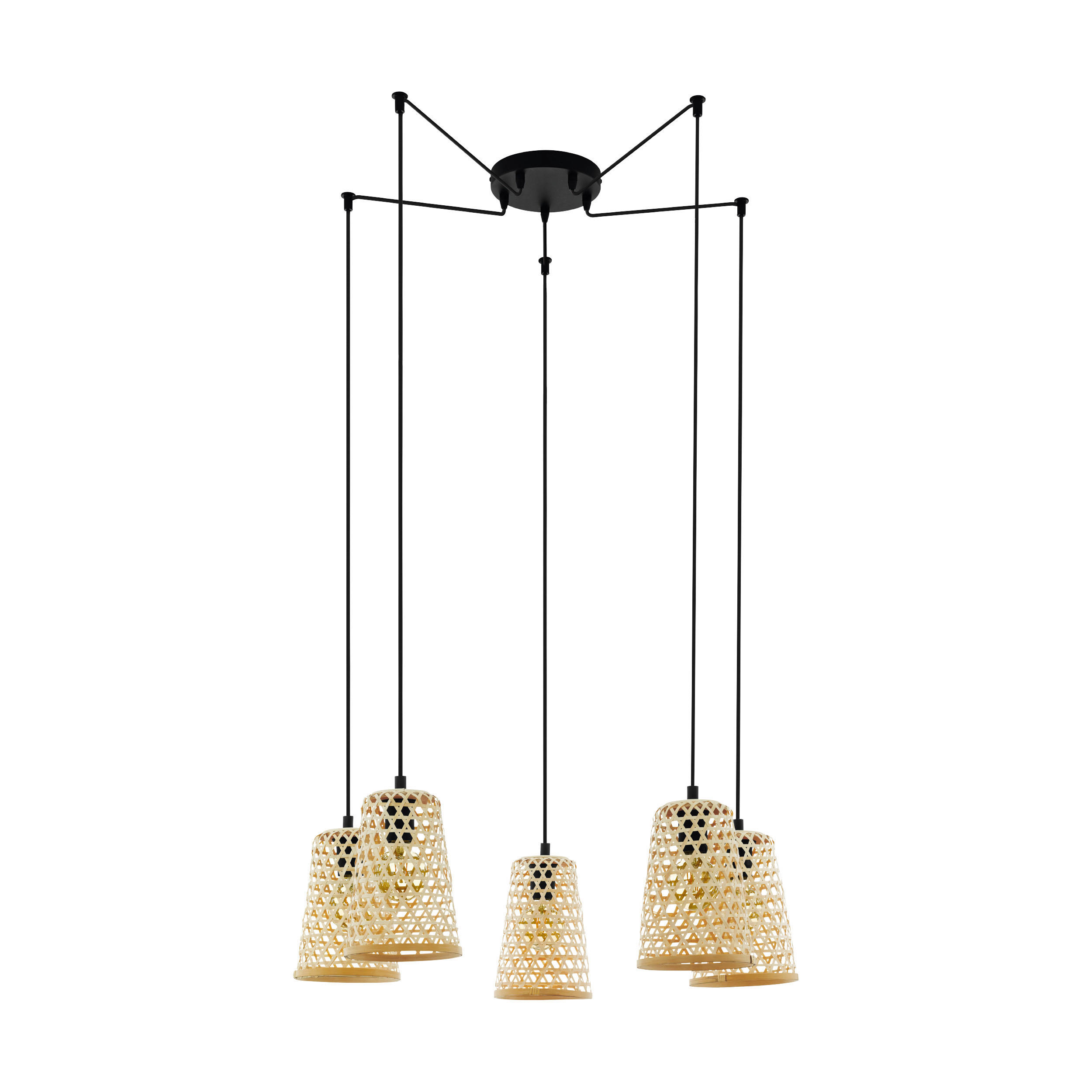 HÄNGELEUCHTE 18/200 cm    - Schwarz/Naturfarben, Design, Holz/Metall (18/200cm) - Eglo