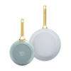PFANNENSET Padova Reserve Aluminium, Edelstahl 2-teilig  - Goldfarben/Weiß, Basics, Metall (20 & 28cm) - GreenPan