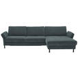 ECKSOFA  in Chenille, Flachgewebe Blau  316/175 cm  - Blau/Schwarz, Design, Textil/Metall (316/175cm) - Dieter Knoll