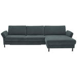 ECKSOFA  in Chenille, Flachgewebe Blau  316/175 cm  - Blau/Schwarz, Design, Textil/Metall (316/175cm) - Dieter Knoll