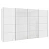 SCHWEBETÜRENSCHRANK  in Weiß  - Chromfarben/Weiß, KONVENTIONELL, Glas/Holzwerkstoff (361/235/68cm) - Novel