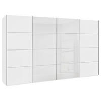 SCHWEBETÜRENSCHRANK  in Weiß  - Chromfarben/Weiß, KONVENTIONELL, Glas/Holzwerkstoff (361/235/68cm) - Novel