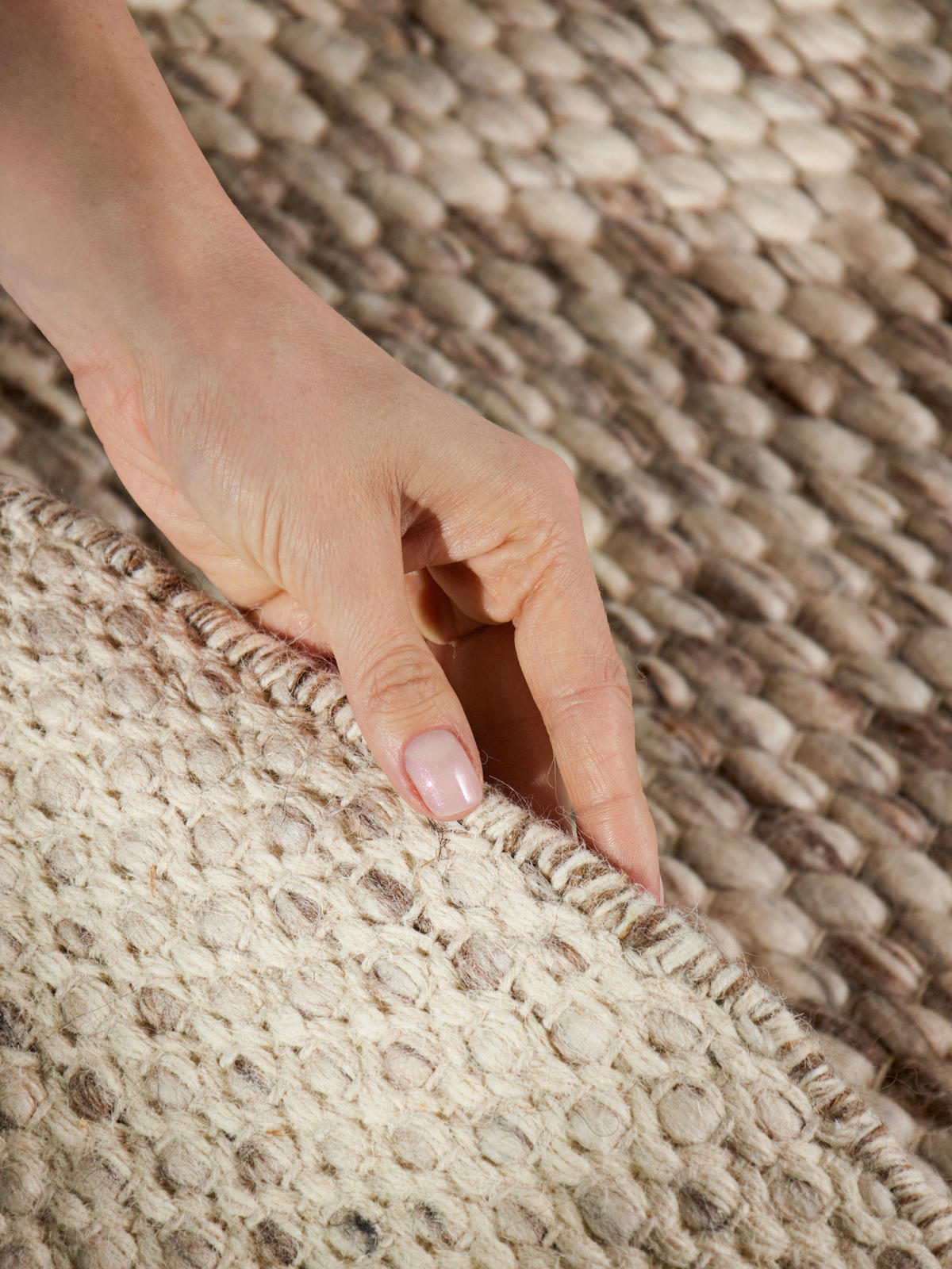 WOLLTEPPICH 160 cm Lyon Braun, Creme rund  - Creme/Braun, Basics, Textil (160cm) - Elle Decoration