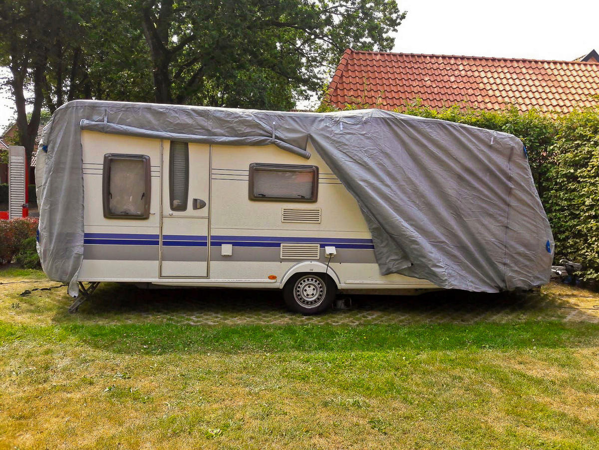 ABDECKPLANE - Grau, Basics, Kunststoff (460/220/250cm)