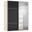SCHWEBETÜRENSCHRANK 181/223/68 cm 2-türig Schwarz, Champagner  - Chromfarben/Champagner, KONVENTIONELL, Glas/Holzwerkstoff (181/223/68cm) - Novel