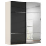 SCHWEBETÜRENSCHRANK 201/223/68 cm 2-türig Schwarz, Champagner  - Chromfarben/Champagner, KONVENTIONELL, Glas/Holzwerkstoff (201/223/68cm) - Novel
