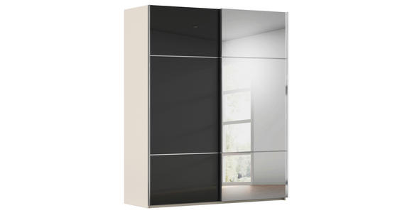 SCHWEBETÜRENSCHRANK 181/223/68 cm 2-türig Schwarz, Champagner - Chromfarben/Champagner, KONVENTIONELL, Glas/Holzwerkstoff (181/223/68cm) - Novel