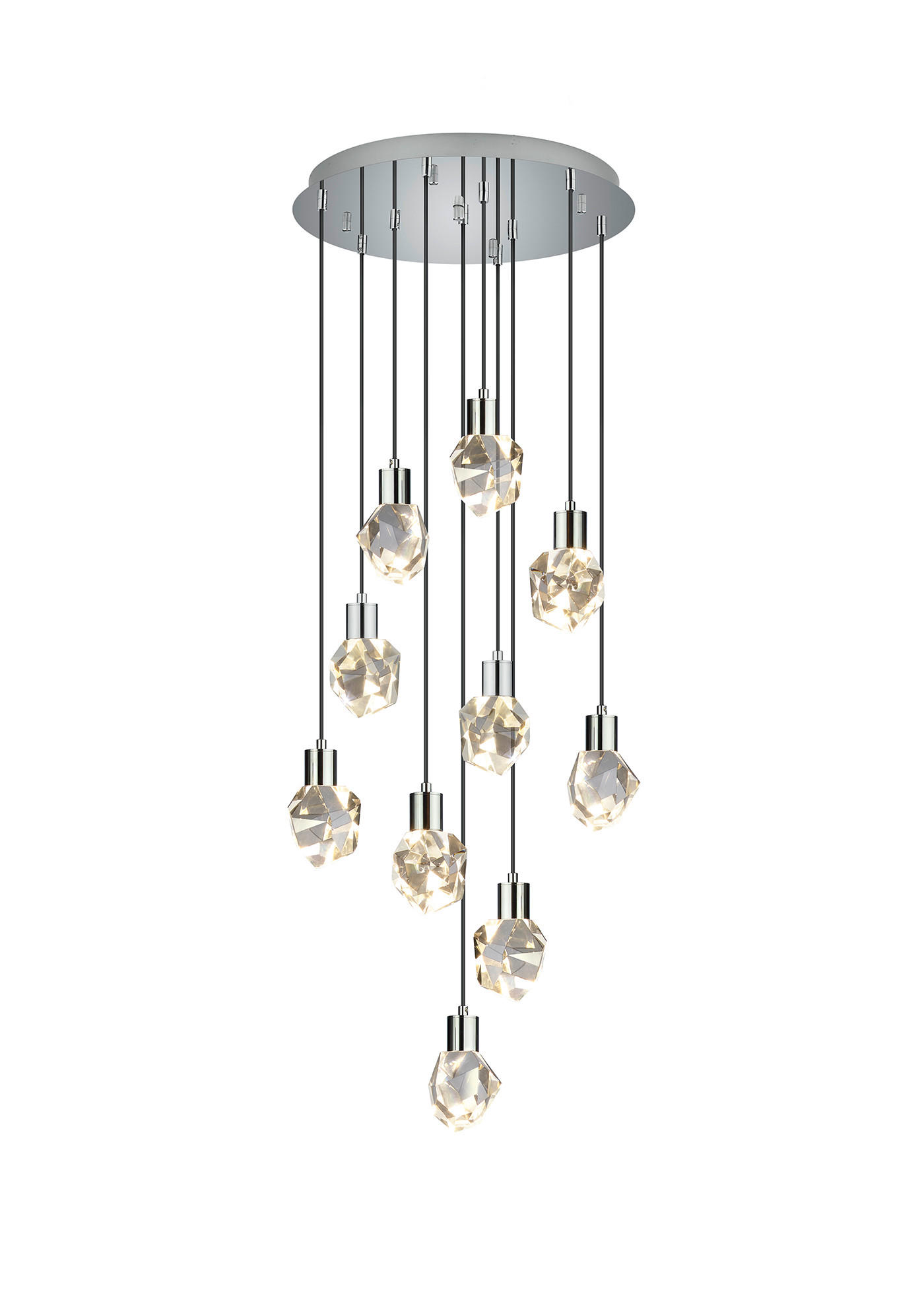 HÄNGLAMPA I KRISTALL 52/150 cm  - kromfärg/transparent, Design, metall/glas (52/150cm)