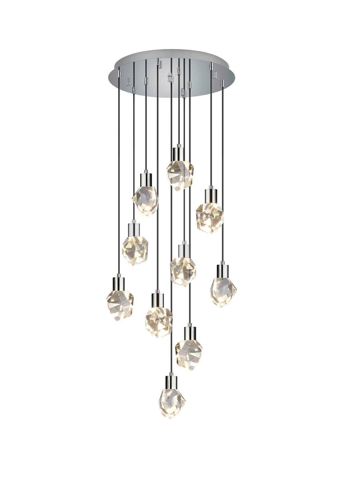 HÄNGLAMPA I KRISTALL 52/150 cm  - kromfärg/transparent, Design, metall/glas (52/150cm)