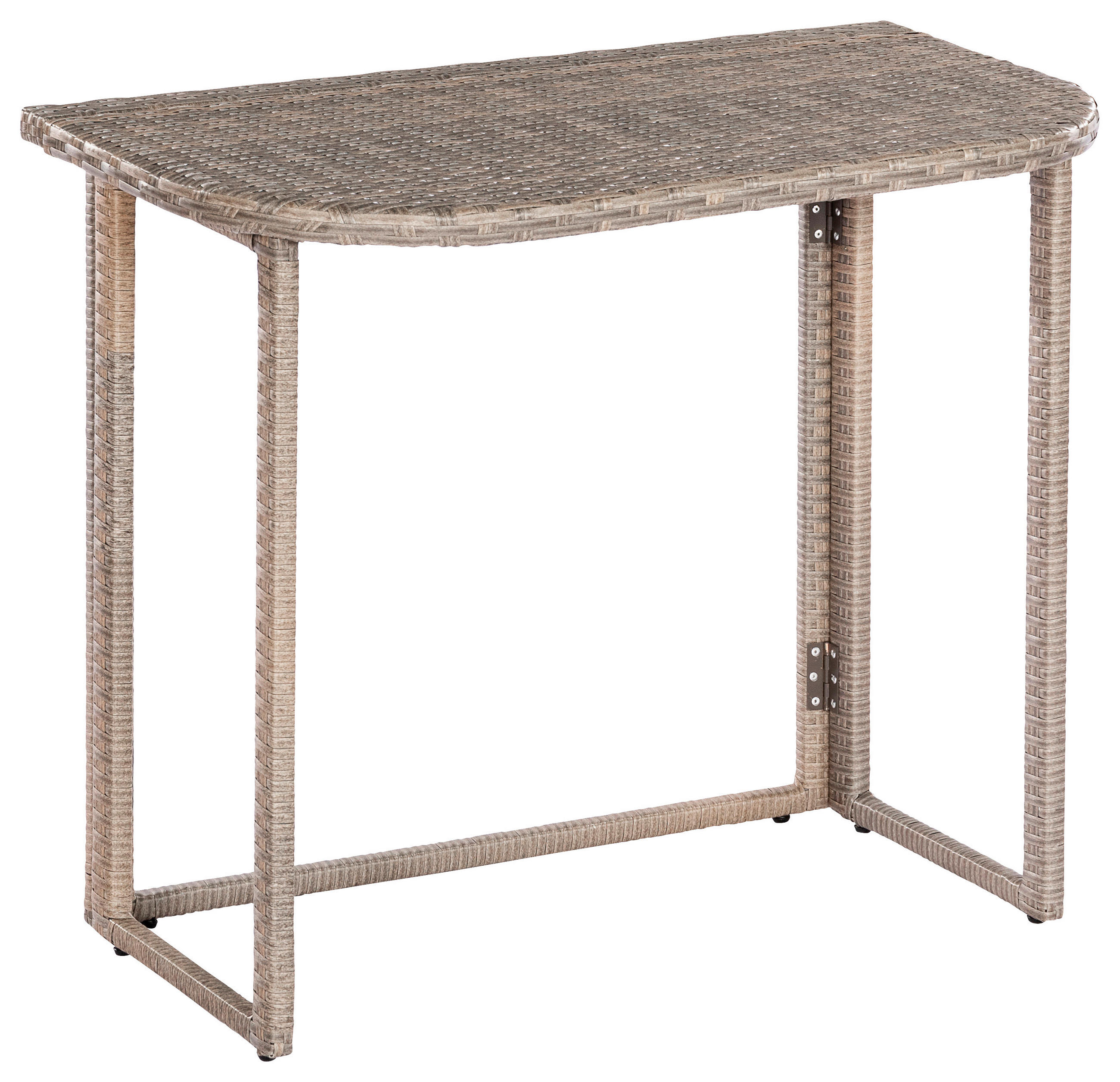 GARTENTISCH 90/50/75 cm Metall, Kunststoff rechteckig  - Naturfarben, KONVENTIONELL, Kunststoff/Metall (90/50/75cm) - Gardenson