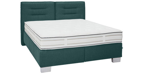 BOXSPRINGBETT 160/200 cm  in Petrol  - Chromfarben/Petrol, KONVENTIONELL, Textil (160/200cm) - Dieter Knoll