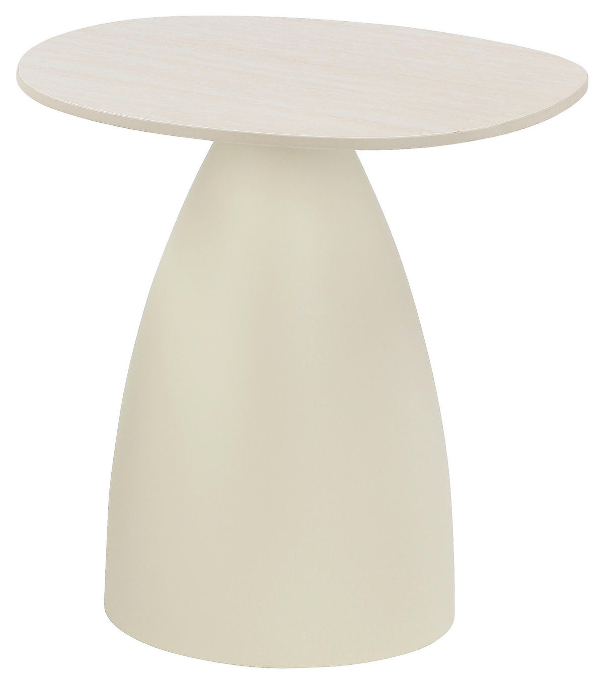 BEISTELLTISCH 49/43/48 cm Beige oval  - Beige, Design, Stein/Metall (49/43/48cm) - Stylife