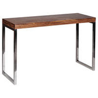 KONSOLENTISCH Sheesham massiv Sheeshamfarben  - Chromfarben/Sheeshamfarben, MODERN, Holz/Metall (120/45/76cm) - MID.YOU