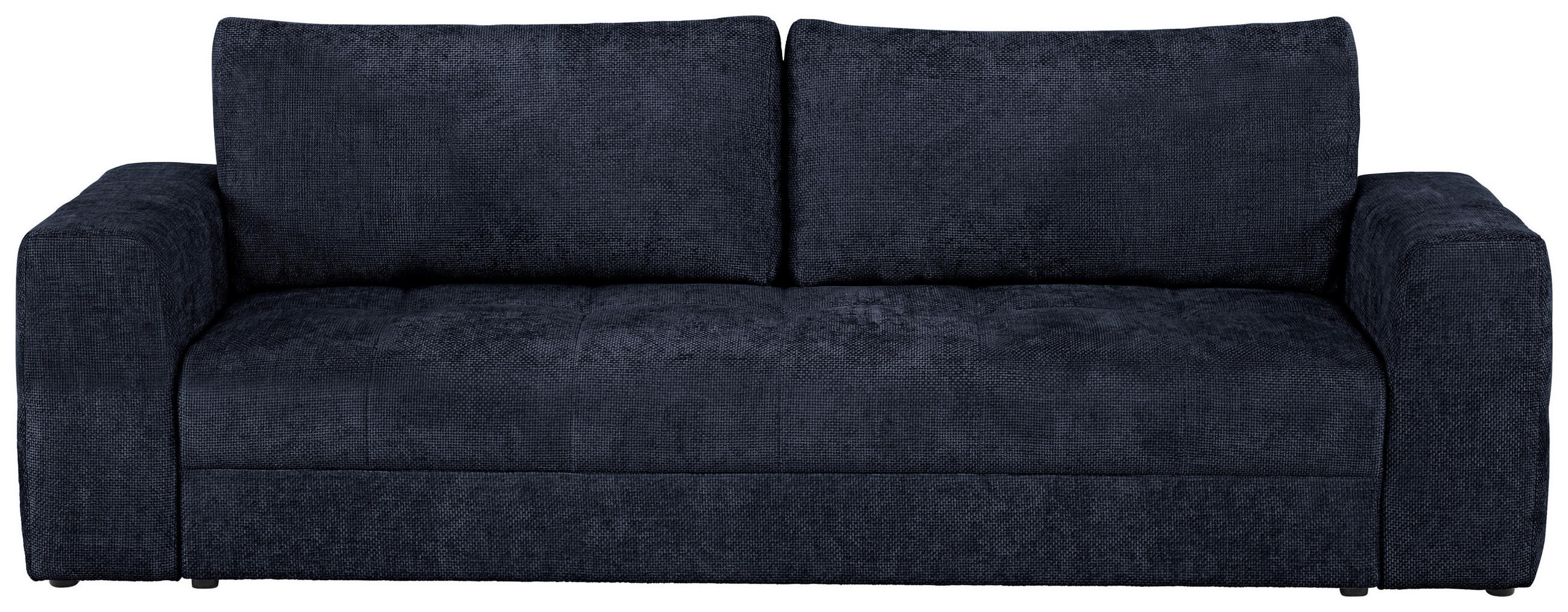 SCHLAFSOFA Struktur Dunkelblau  inkl. Zierkissen, Rückenkissen, Bettkasten, Schlaffunktion, Rücken echt  - Schwarz/Dunkelblau, KONVENTIONELL, Kunststoff/Textil (253/87/102cm) - Xora