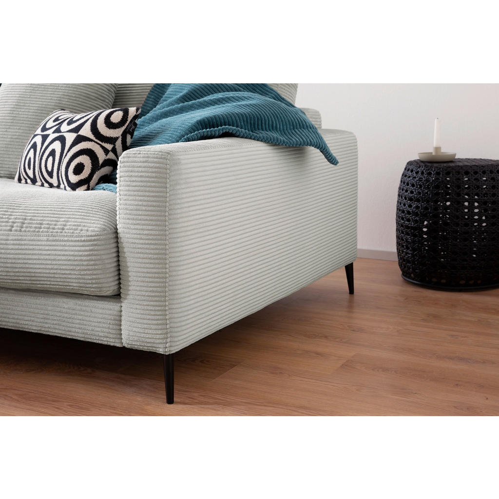 Thumbnail - Pure Home Lifestyle Ecksofa, Hellgrau, Textil, 4-Sitzer, Ottomane rechts, L-Form, 272x190 cm, Goldenes M, Dgm, Typenausw...