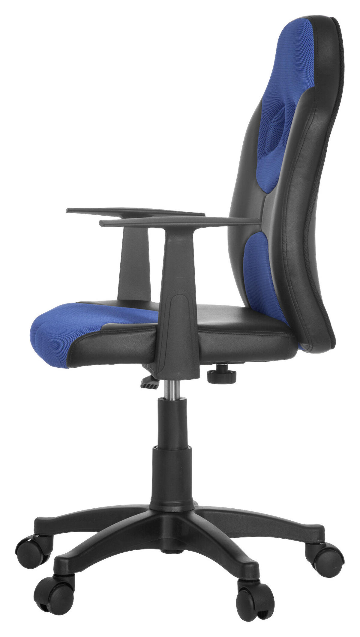 OTOČNÁ ŽIDLE PRO MLÁDEŽ, modrá, černá - modrá/černá, Basics, plast (54/90-100/48cm) - MID.YOU