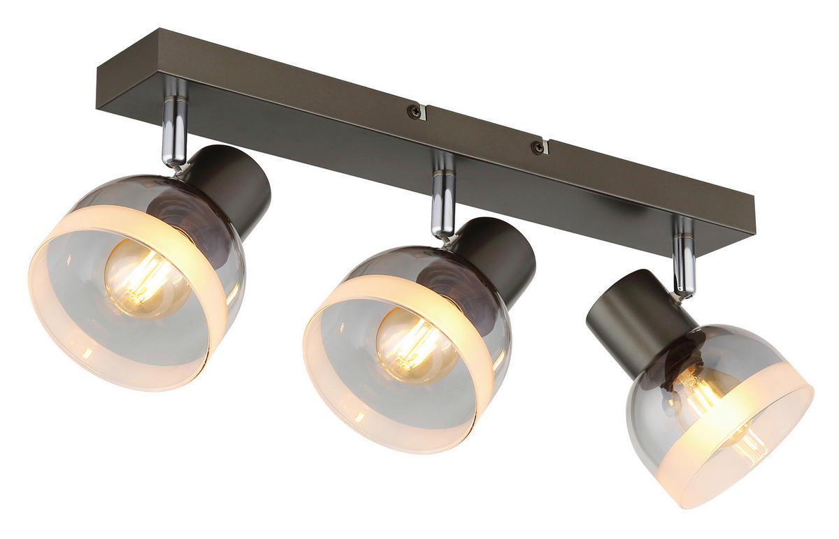 STRAHLER Kairo 41/10/14 cm  - Chromfarben/Weiß, Design, Glas/Metall (41/10/14cm) - Globo