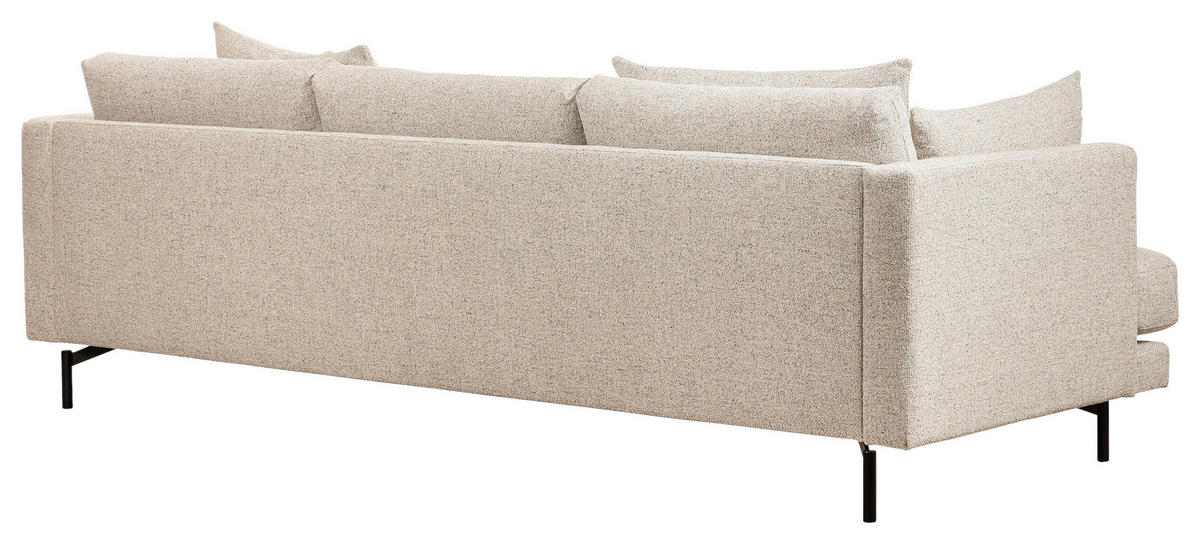 3,5-SITS SOFFA i beige  - beige/svart, Basics, metall/trä (248/84/100cm) - Novel