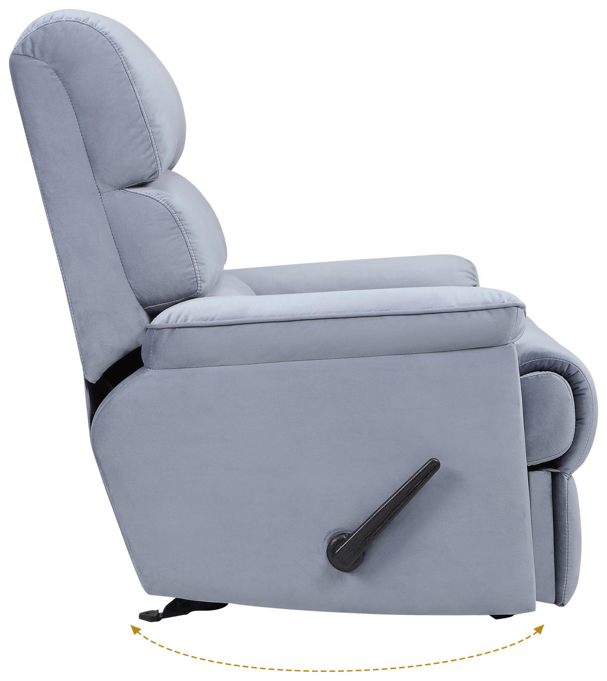 SCHAUKELSTUHL in Samt Blau  - Blau/Schwarz, MODERN, Textil/Metall (90/105/100cm) - MID.YOU