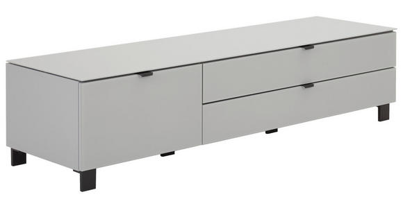 TV-ELEMENT Grau, Hellgrau  165/41,1/52,5 cm  - Hellgrau/Schwarz, Design, Glas/Holzwerkstoff (165/41,1/52,5cm) - Hom`in